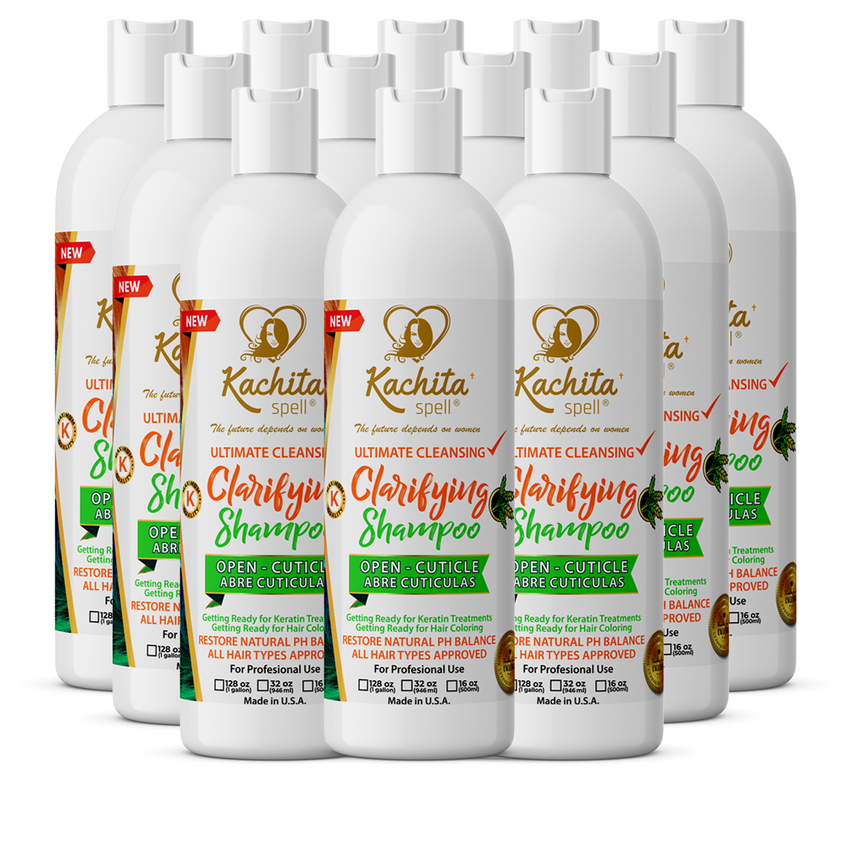 12 Pack New Clarifying Shampoo K-Ready 16oz
