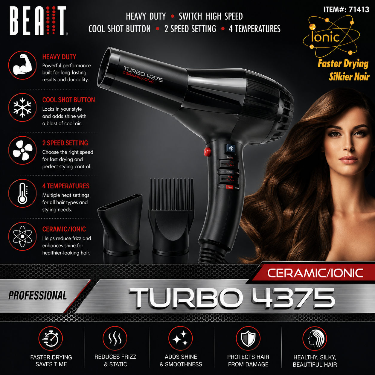 Beaut Turbo 4375 Ceramic Ionic Hair Dryer