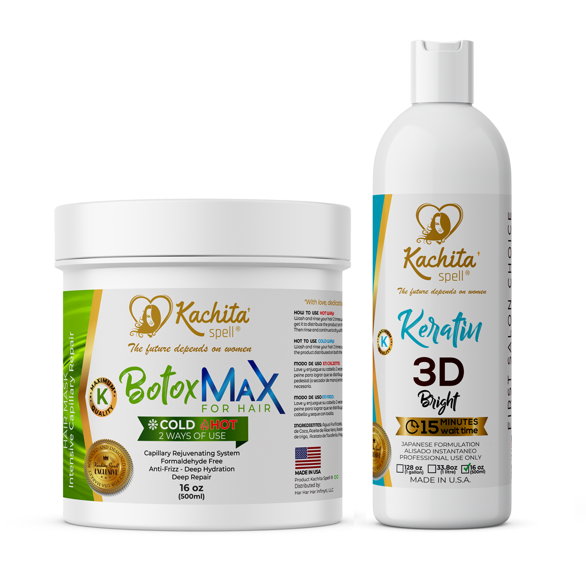 BotoxMAX + Keratin 3D Bright Liquid Fusion Edition 16 oz Kachita Spell