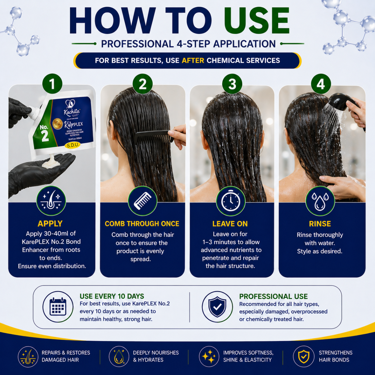 Kachita Spell KarePLEX Bond No2 Bond Enhancer Supplying the Hair Nutrition Enriched with Argan Oil Perfector 500 ml