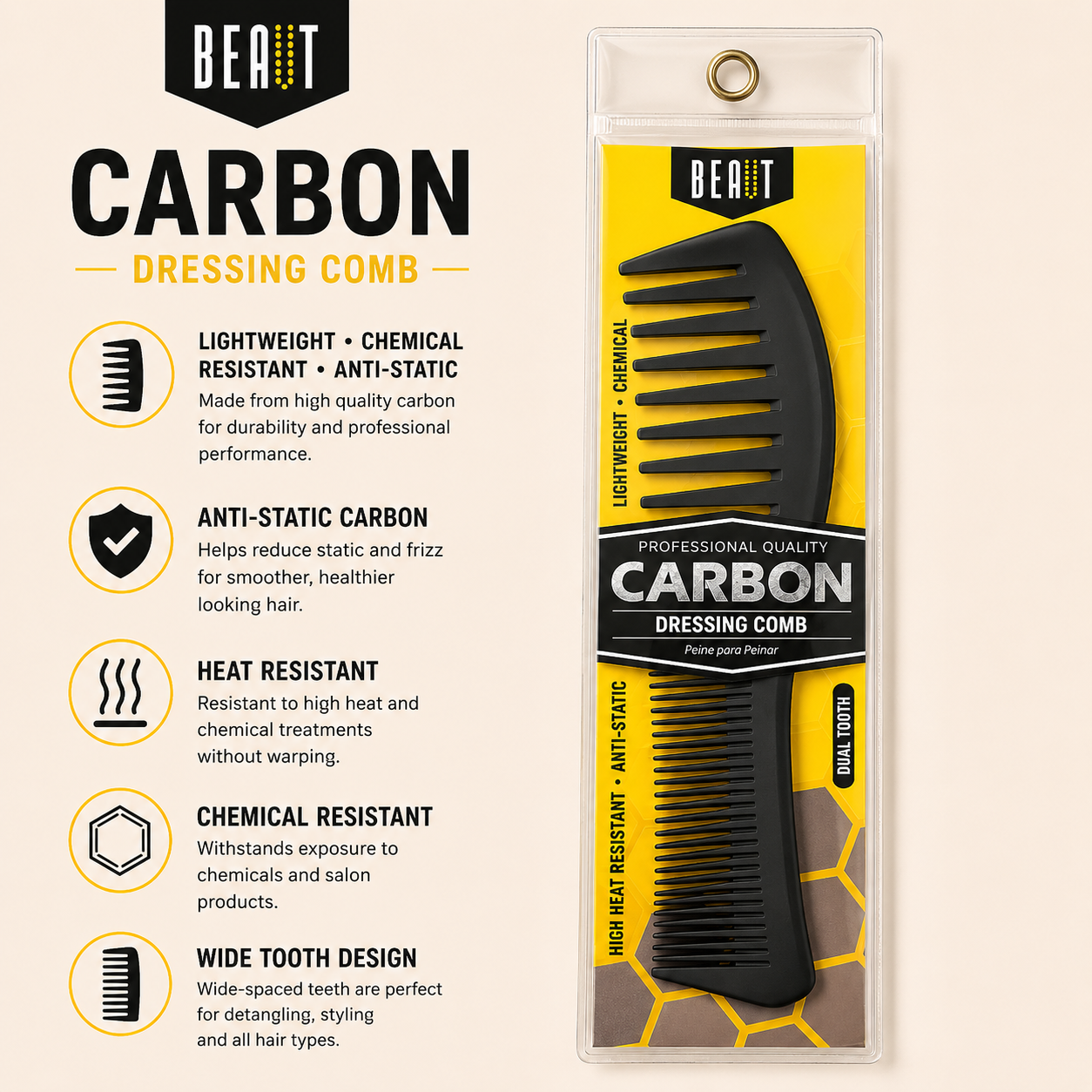 Beaut Carbon Dressing Comb