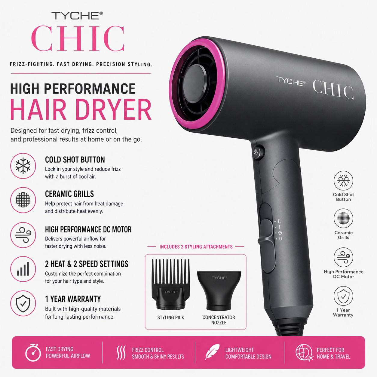 Tyche Chic Professional Hair Dryer