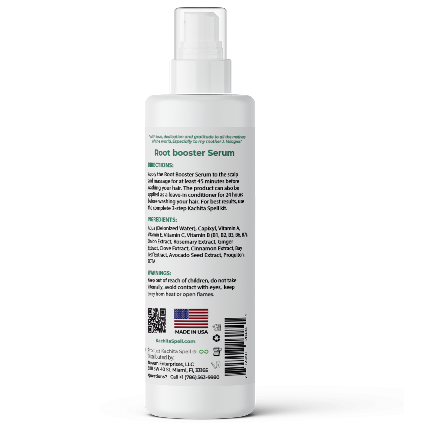 Kachita Spell Leave in Growth, Biotin, Onion, Rosemary, Ginger, Cinnamon, Bay Leaf, Volumizing Moisturizing for Soft Shine Hair, Hair Thinning Therapy Serum for Men and Women