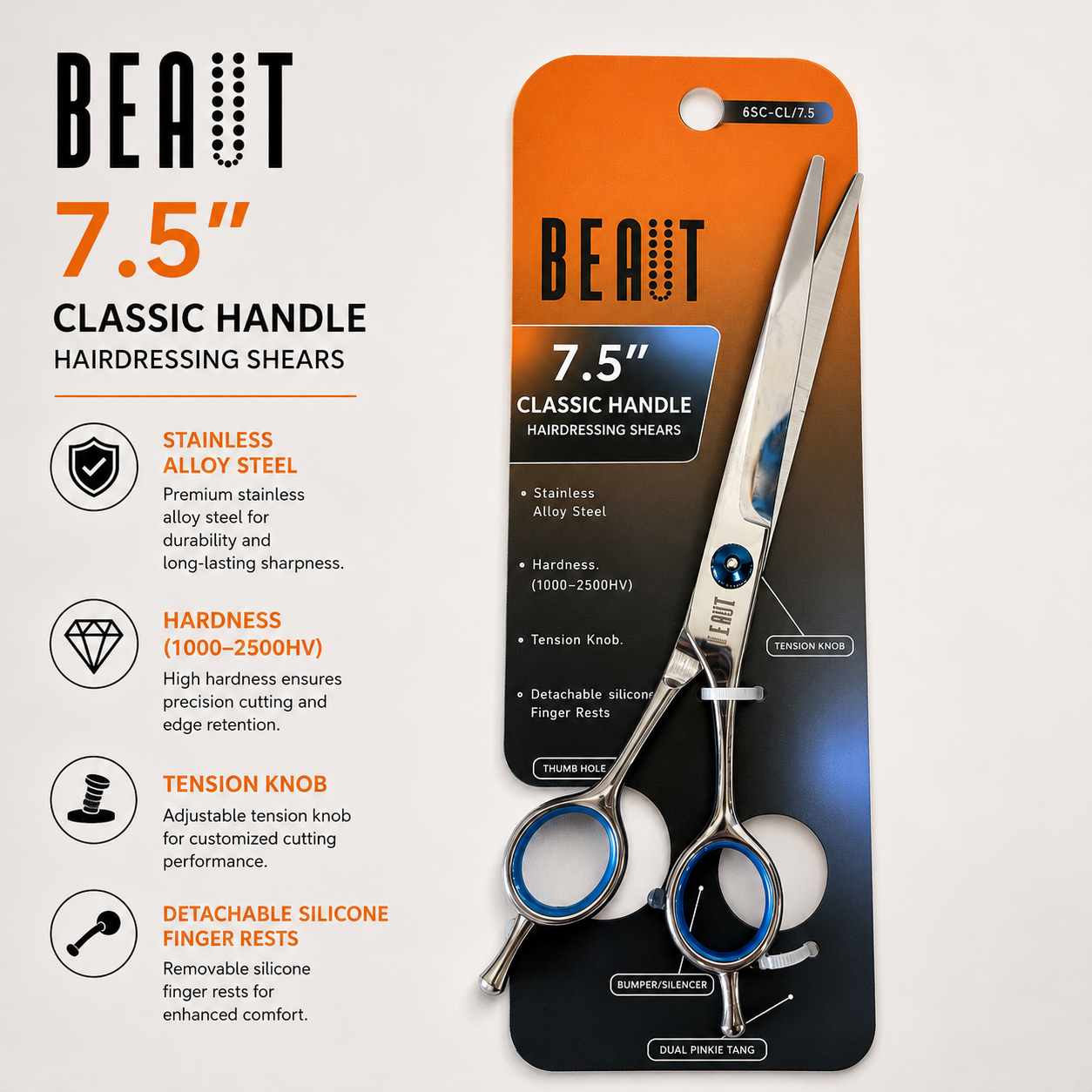 BEAUT 7.5” Classic Handle Hairdressing Shears