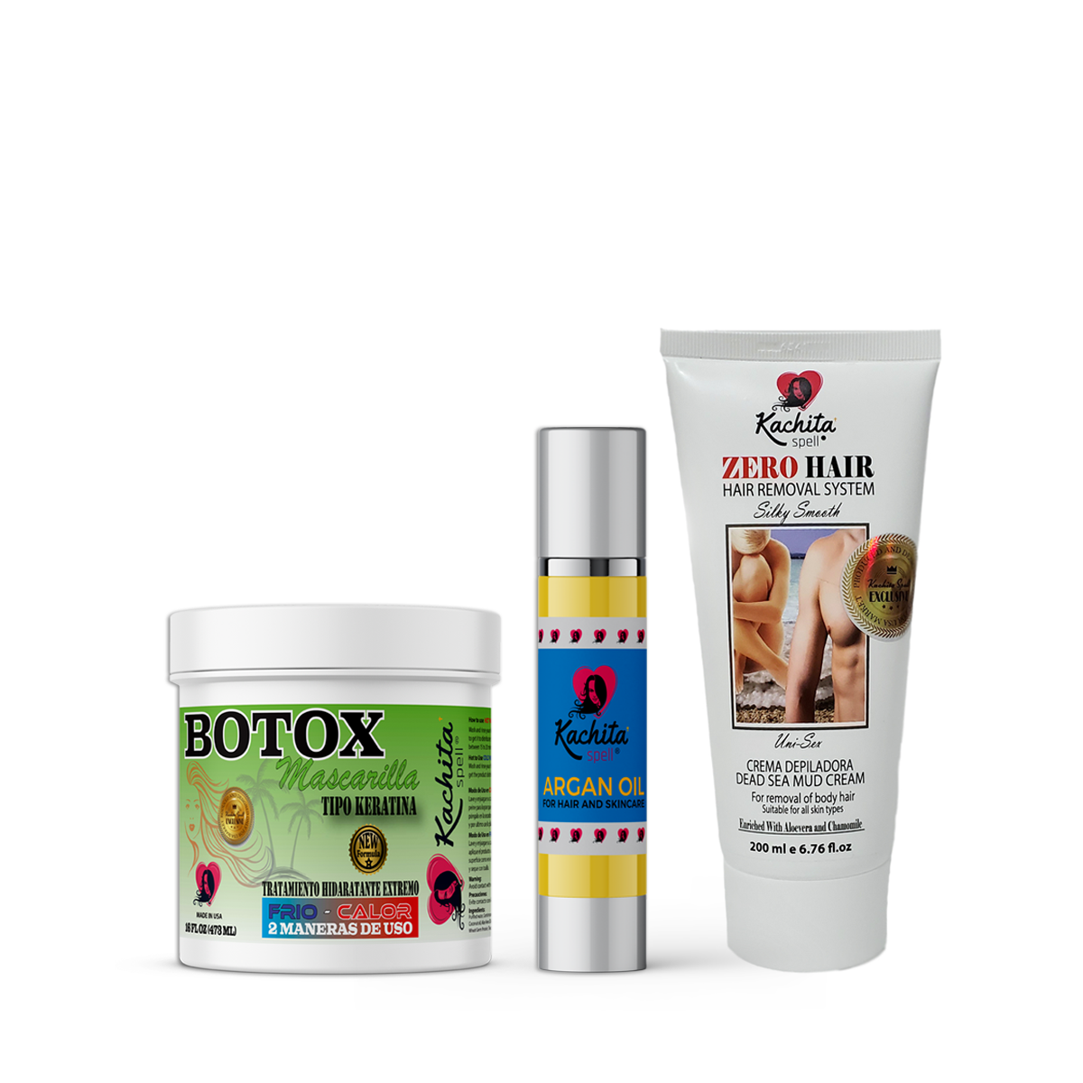Botox Capilar + Aceite de Argán Marroquí + Crema Depilatoria Zero Hair Removal System