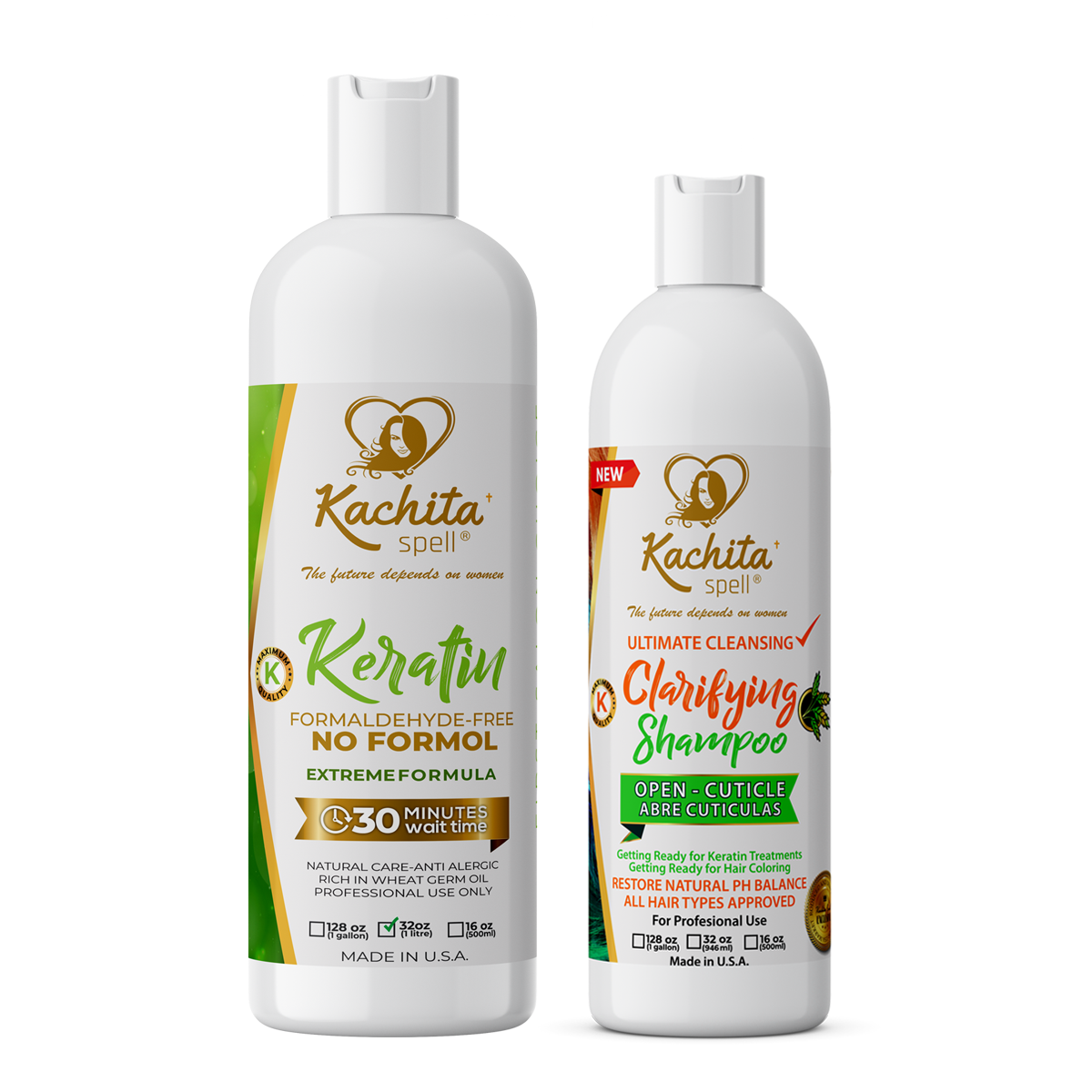 Fórmula extrema sin queratina y formaldehído de 32 oz + champú Clarify