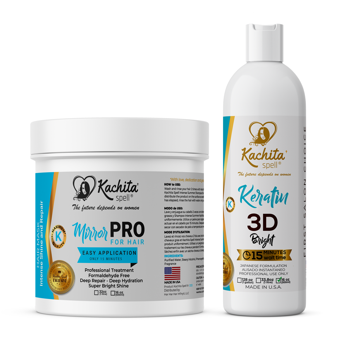 MirrorPRO + Keratin 3D Bright Liquid Fusion Edition 16 oz Kachita Spell