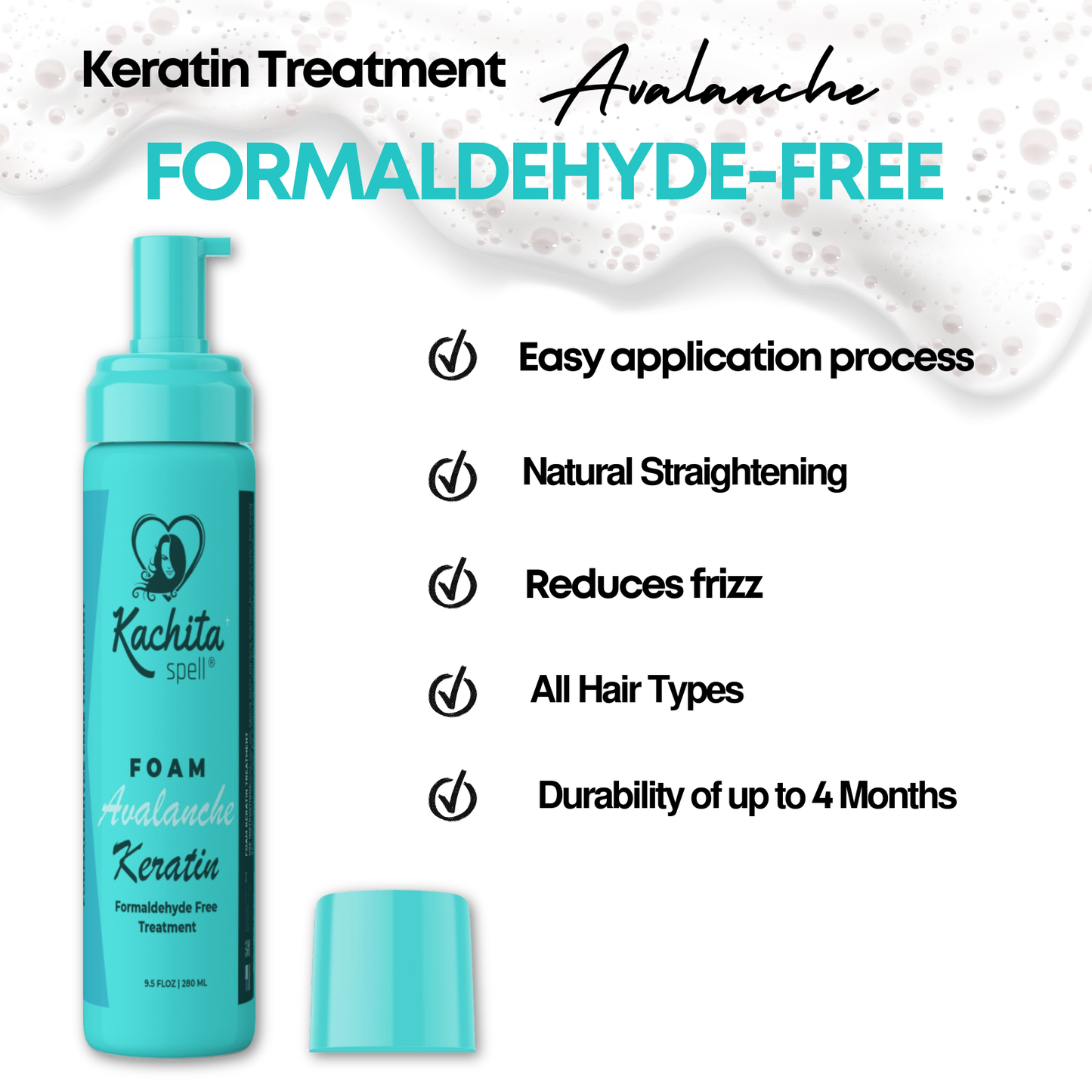 New Keratin Avalanche Mousse Foam Hair Straightening Treatment Formaldehyde Free