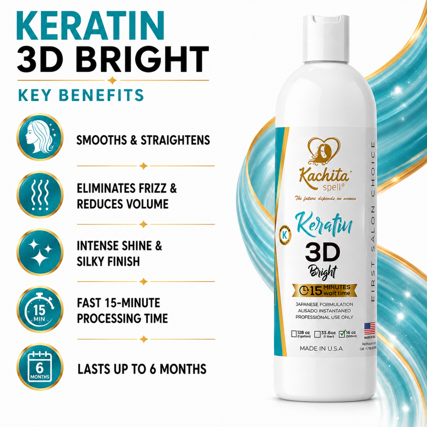 Keratin 3D Bright Liquid Fusion Edition 16oz