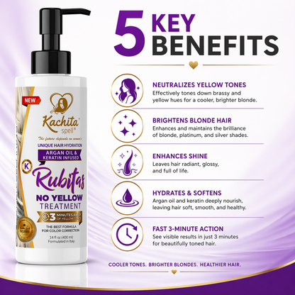 Purple Shampoo Toning Balance No Yellow Rubitas 350ml