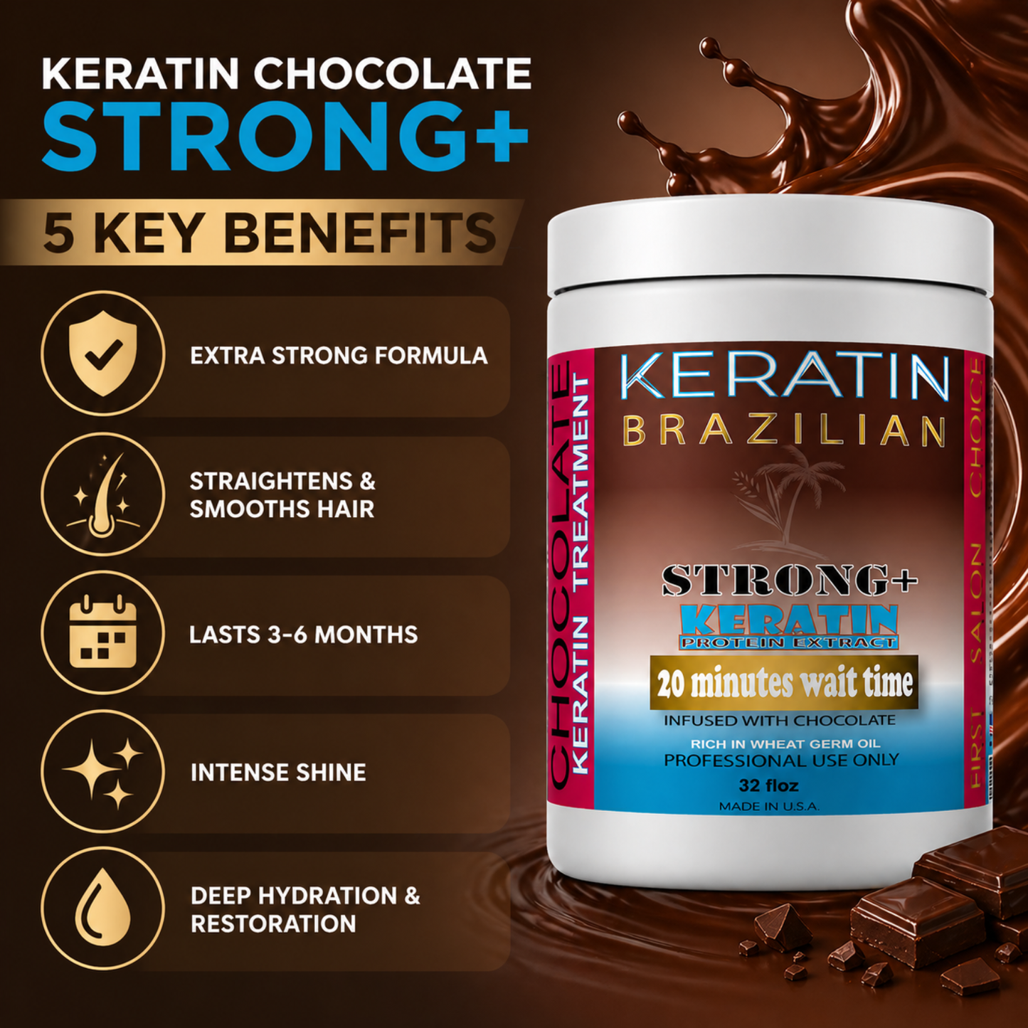 Keratin Chocolate Strong+ Edition 32oz