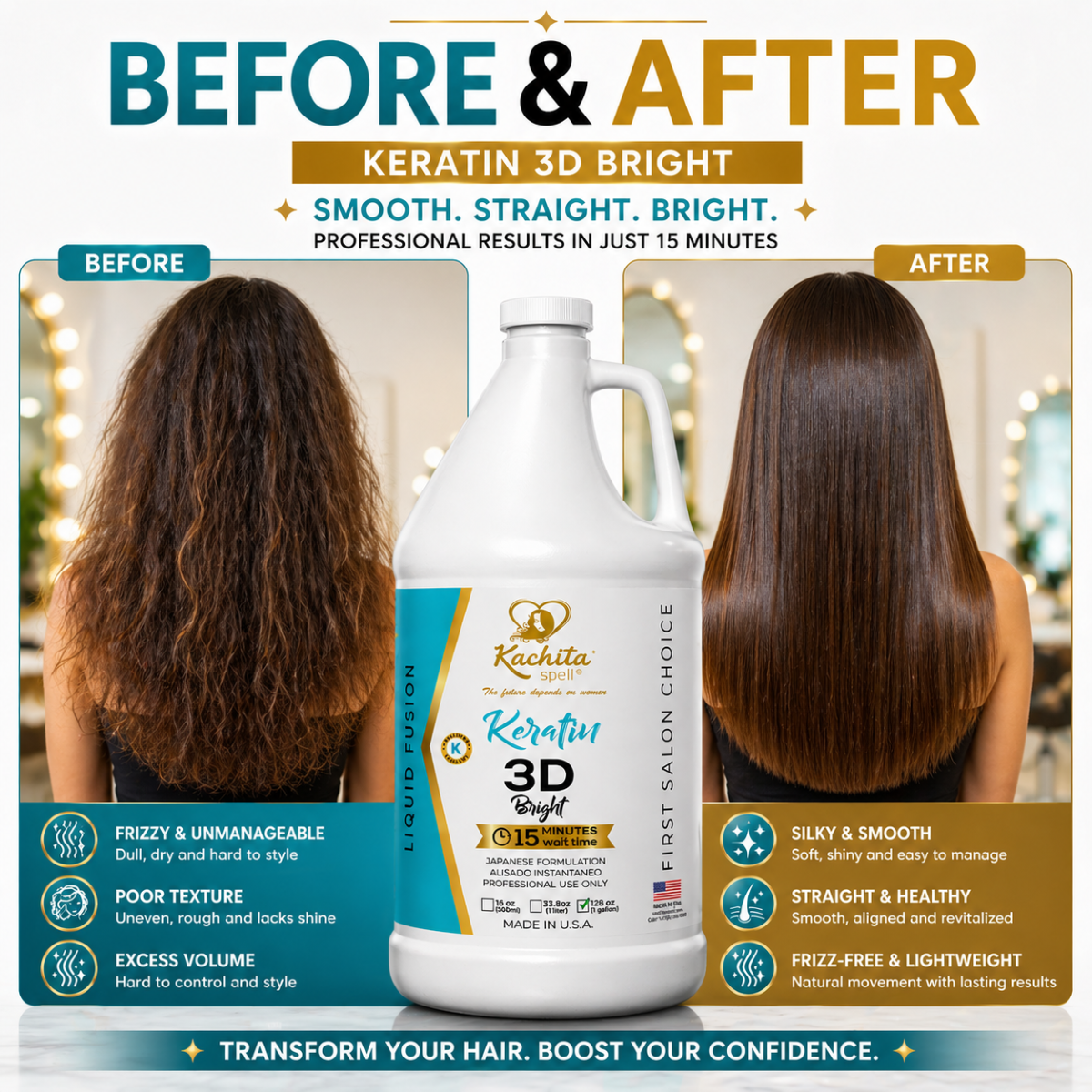 Keratin 3D Bright Liquid Fusion 128 floz