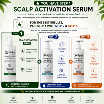 Kachita Spell Leave in Growth, Biotin, Onion, Rosemary, Ginger, Cinnamon, Bay Leaf, Volumizing Moisturizing for Soft Shine Hair, Hair Thinning Therapy Serum for Men and Women