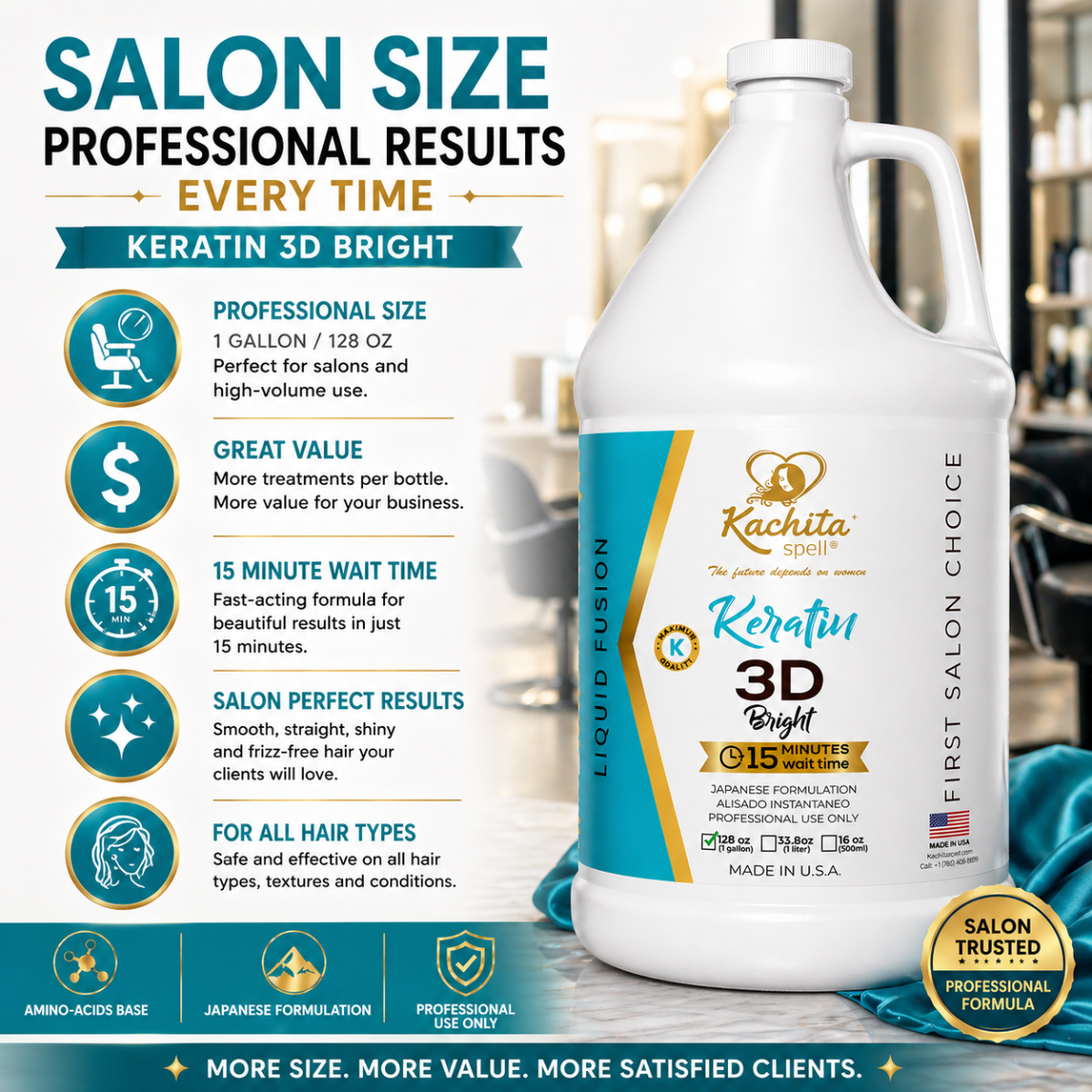 Keratin 3D Bright Liquid Fusion 128 floz
