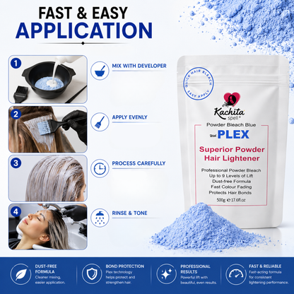 Kachita Spell Powder Lightener Bleach Blue Dust-Free Deco-Max