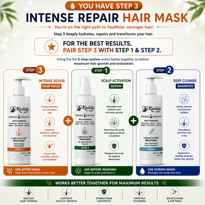 Kachita Spell Growth Hair Mask, Biotin, Onion, Rosemary, Ginger, Cinnamon, Bay Leaf, Volumizing Moisturizing Treatment for Soft Shine Hair, Anti-Thinning Treatment for Men and Women