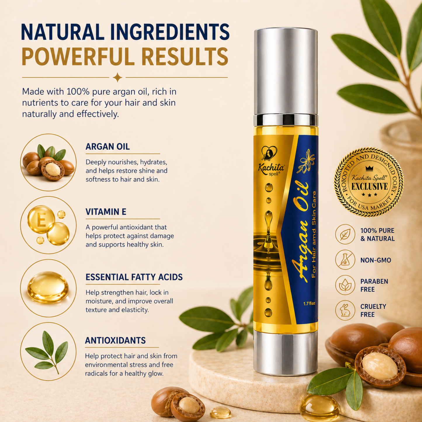 Moroccan Argan Oil 100% Pure Kachita Spell