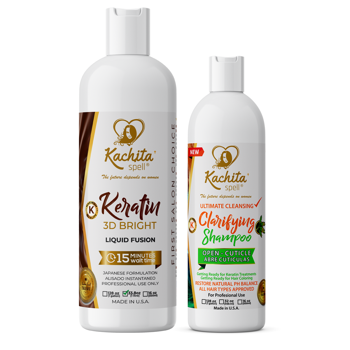 Keratin 3D Bright Liquid Fusion 33,8 oz + champú clarificante K-Ready 16 oz